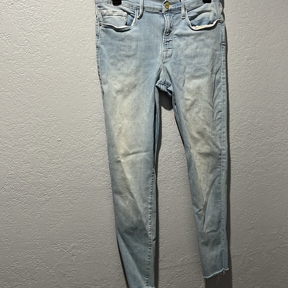 FRAME Le Skinny De Jeanne Raw Hem Crop Skinny Jeans In Jerome - Picture 3 of 7